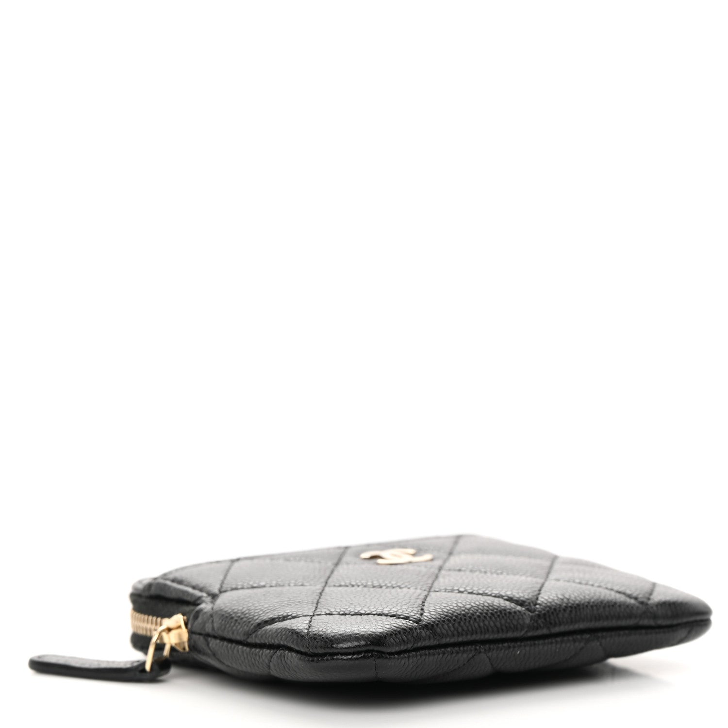 Chanel Caviar Quilted Zip Card Holder Wallet Black 4 of 10