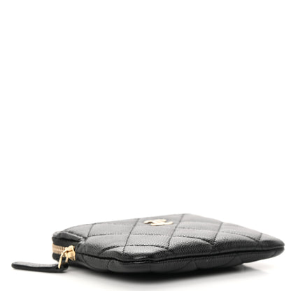 Chanel Caviar Quilted Zip Card Holder Wallet Black 4 of 10