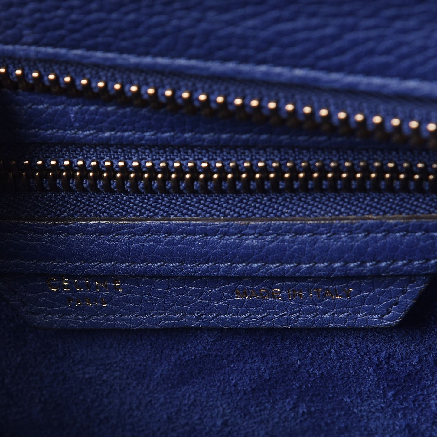 Drummed Calfskin Micro Luggage Indigo