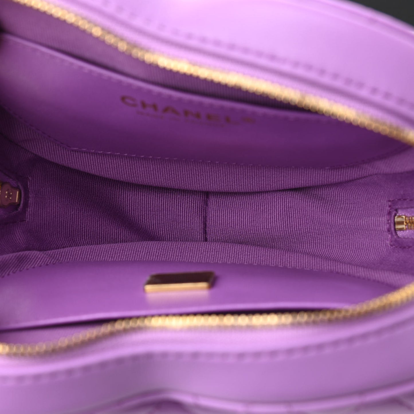 Lambskin Quilted CC In Love Heart Bag Purple