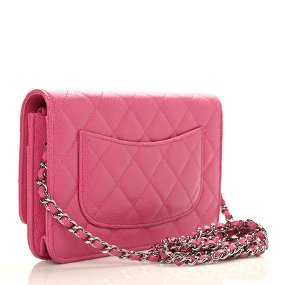 Chanel Caviar Quilted Wallet on Chain WOC Fuchsia 3 of 11