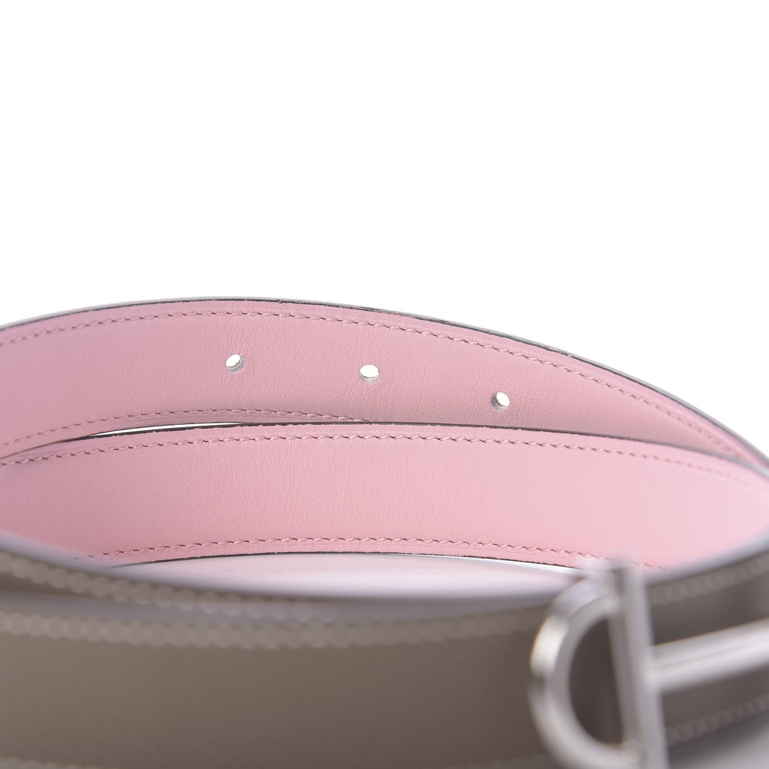 Hermes Swift Epsom 24mm Gamma Belt 75 Rose Sakura Etoupe 4 of 9