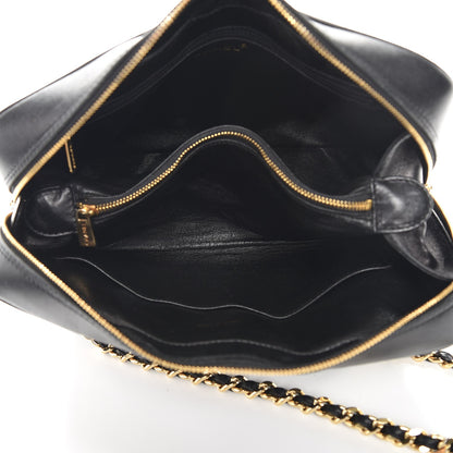 Chanel Lambskin Chevron Quilted Camera Case Black 5 of 10