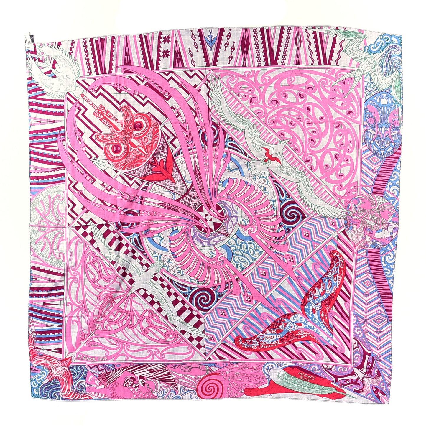 Cashmere Silk Kawa Ora Shawl 140 Gris Chine Rose
