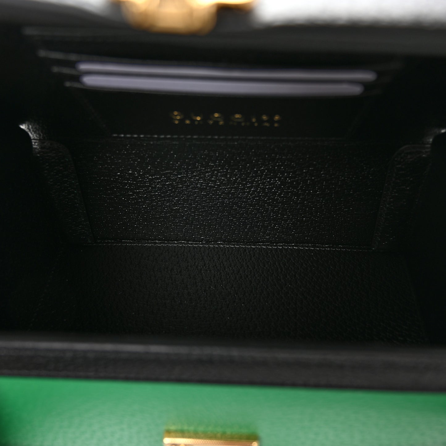 Grained Calfskin Gucci 100 Mini Bag Green