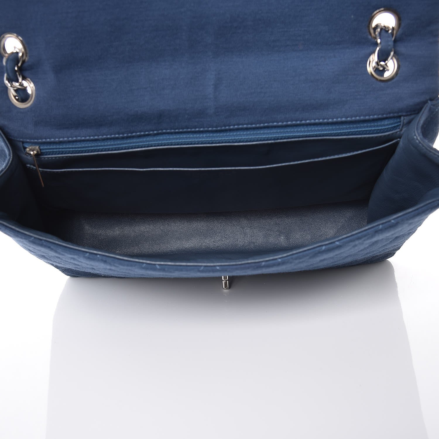 Chanel Jersey Quilted Maxi Single Flap Blue 6 of 14