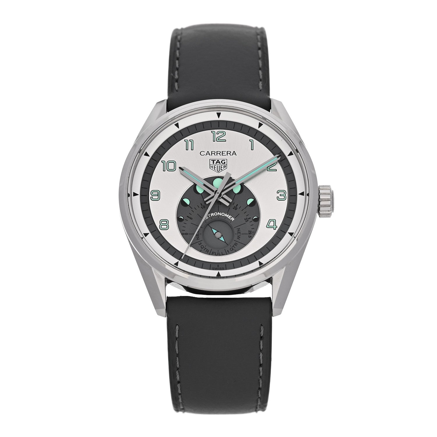 Tag Heuer Stainless Steel Calfskin 39mm Carrera Astronomer Automatic Watch Silver WBX2112 1 of 4
