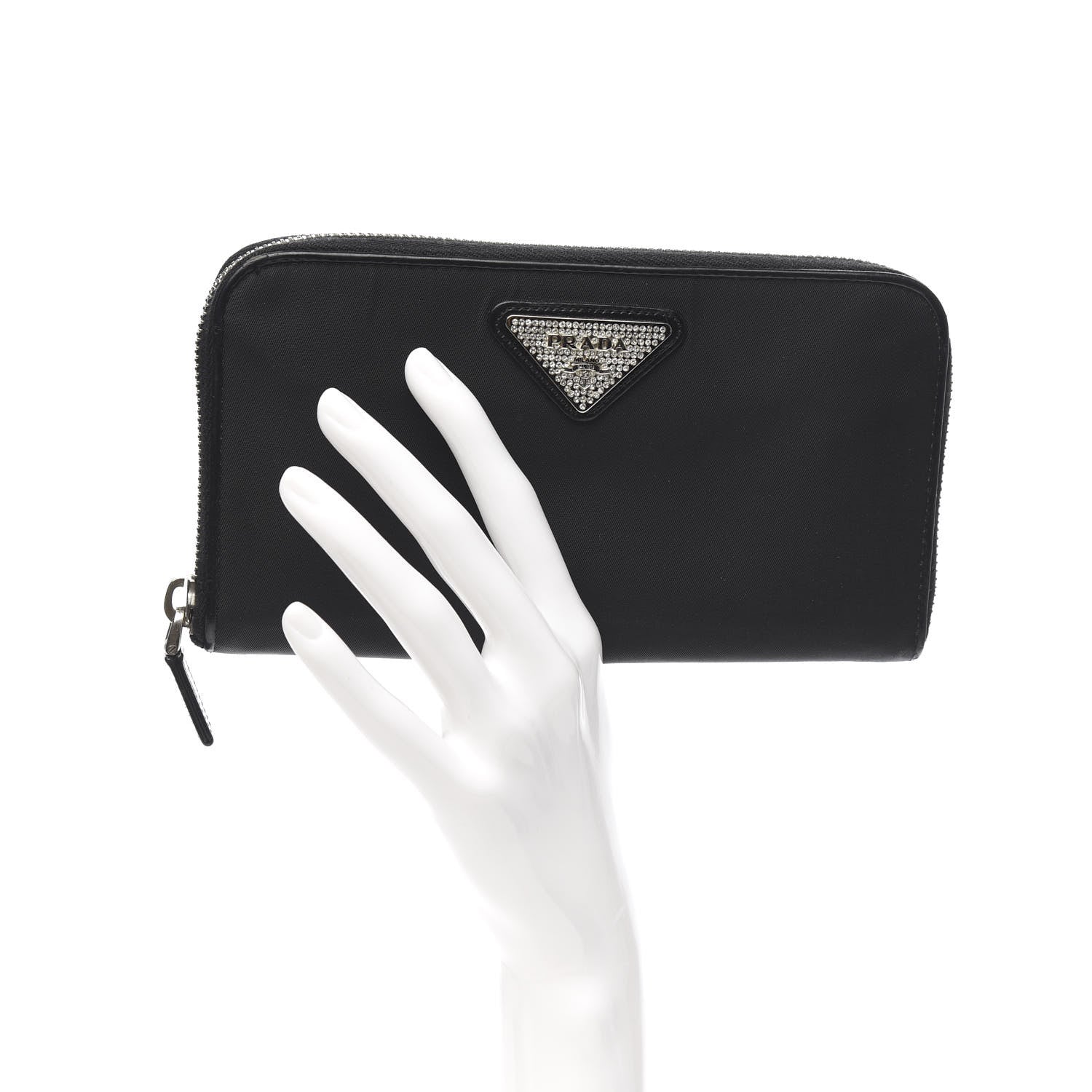 Prada Tessuto Light Nylon Zip Around Wallet Black 2 of 10