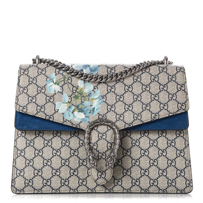 Gucci GG Supreme Monogram Blooms Medium Dionysus Shoulder Bag Beige Navy Vintage Blue 1 of 8