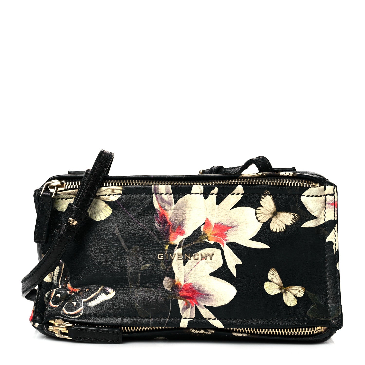 Givenchy Lambskin Magnolia and Moth Print Mini Pandora Black 1 of 9
