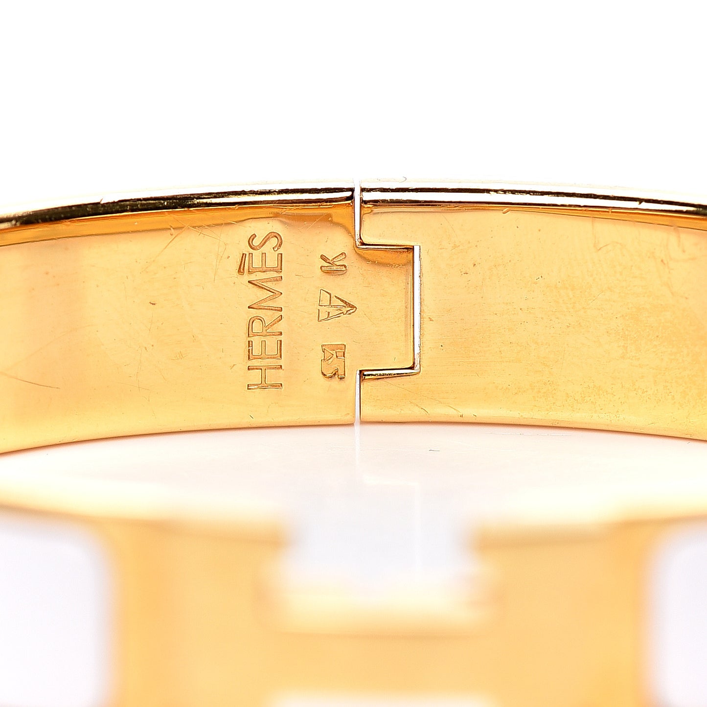 Enamel Narrow Clic Clac H Bracelet PM White