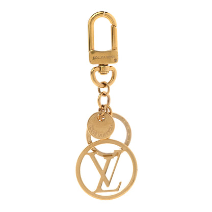 Louis Vuitton Metal LV Circle Bag Charm Key Holder Gold 1 of 4