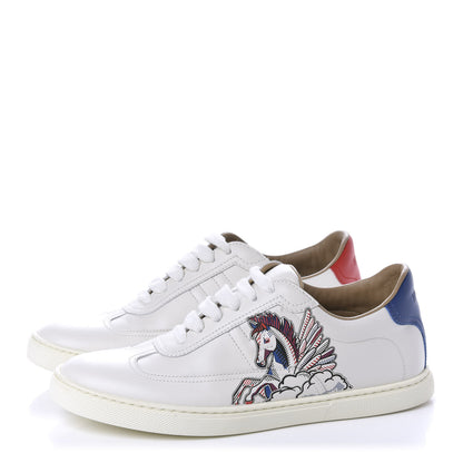 Hermes Calfskin Pegase Pop Womens Quicker Sneakers 36.5 White Multicolor 3 of 10