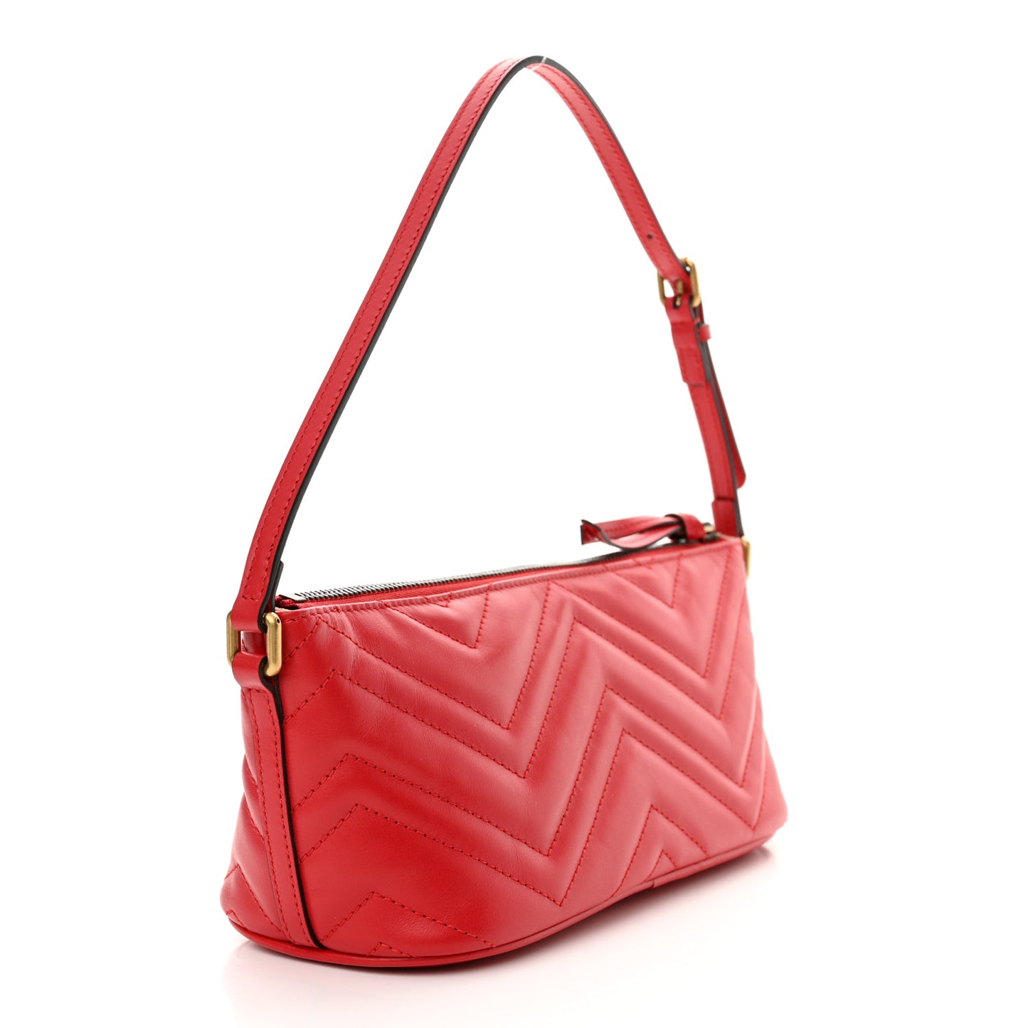 Calfskin Matelasse Chevron GG Marmont Sling Shoulder Bag Rosso