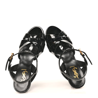 Saint Laurent Patent Tribute 75 Platform Sandals 37 Black 2 of 10