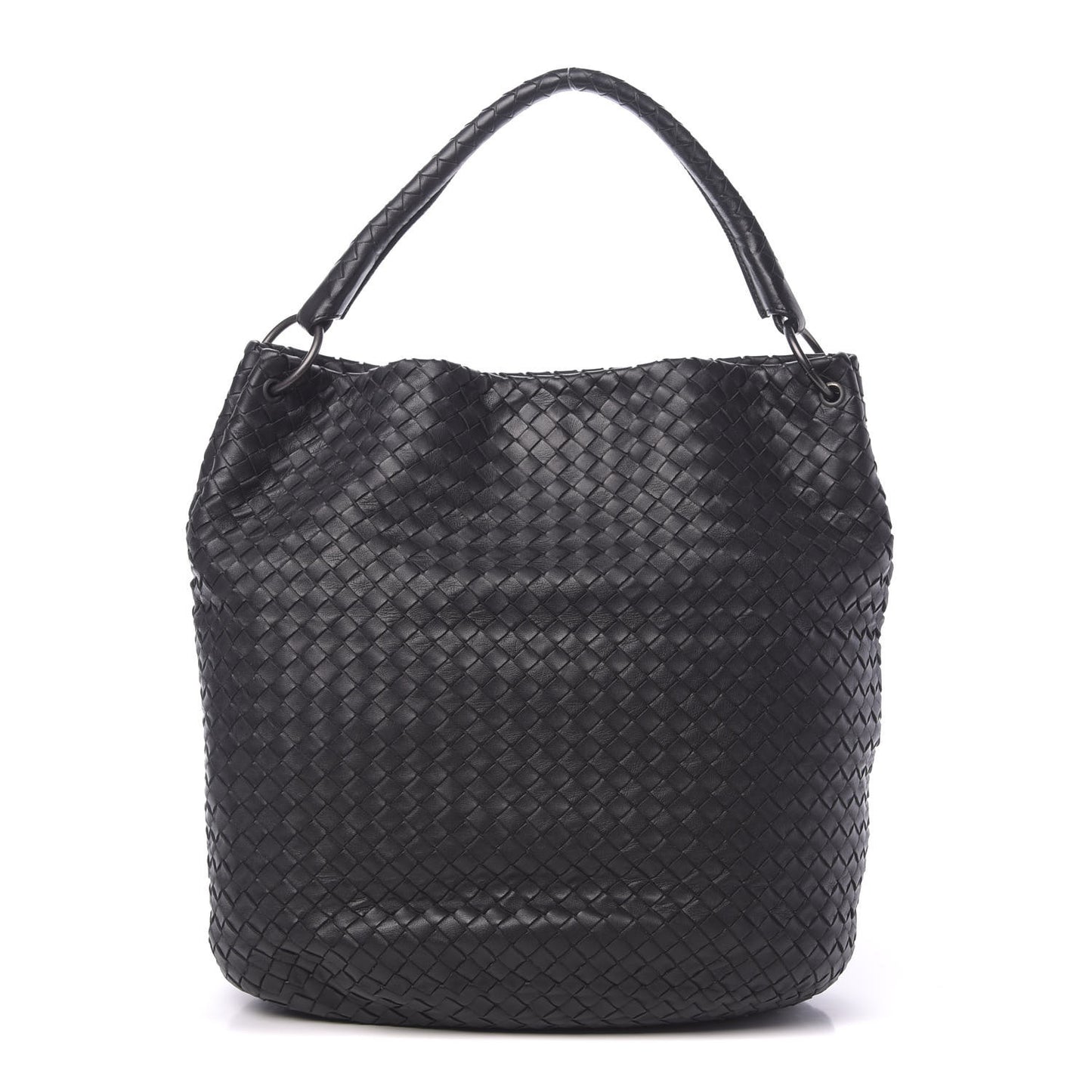 Nappa Intrecciato Bucket Bag Black