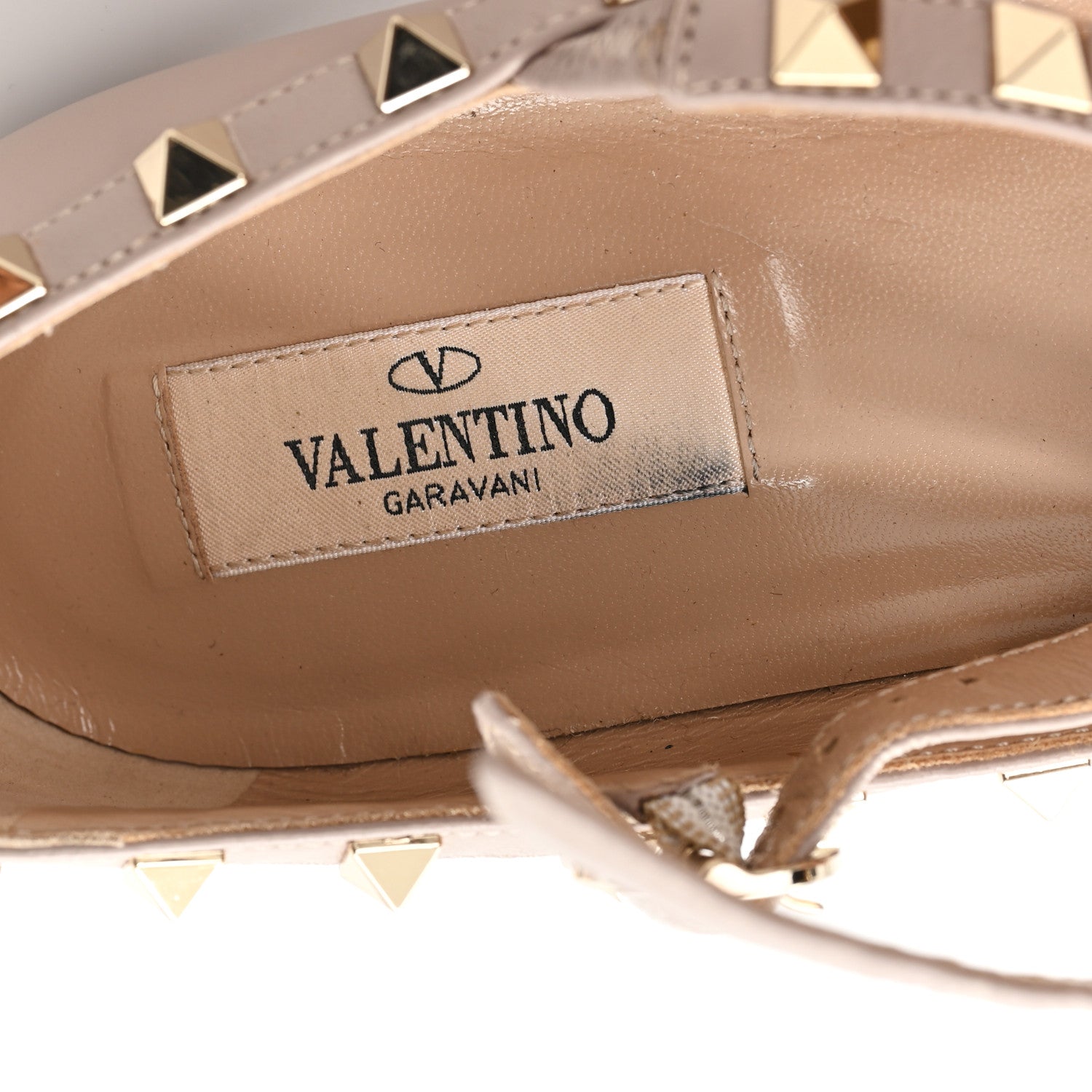 Valentino Garavani Calfskin Nappa Rockstud Cage Ballerina Flats 40 Grey Pink Poudre 8 of 8