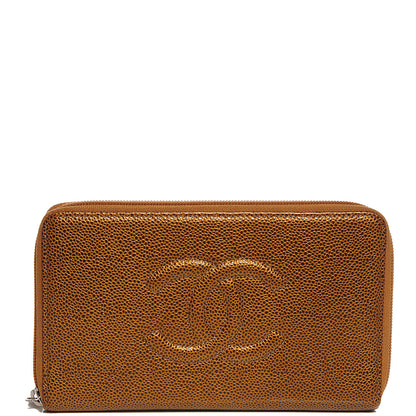 Chanel Caviar CC Timeless Large Zip Around Wallet Dark Gold 1 of 11
