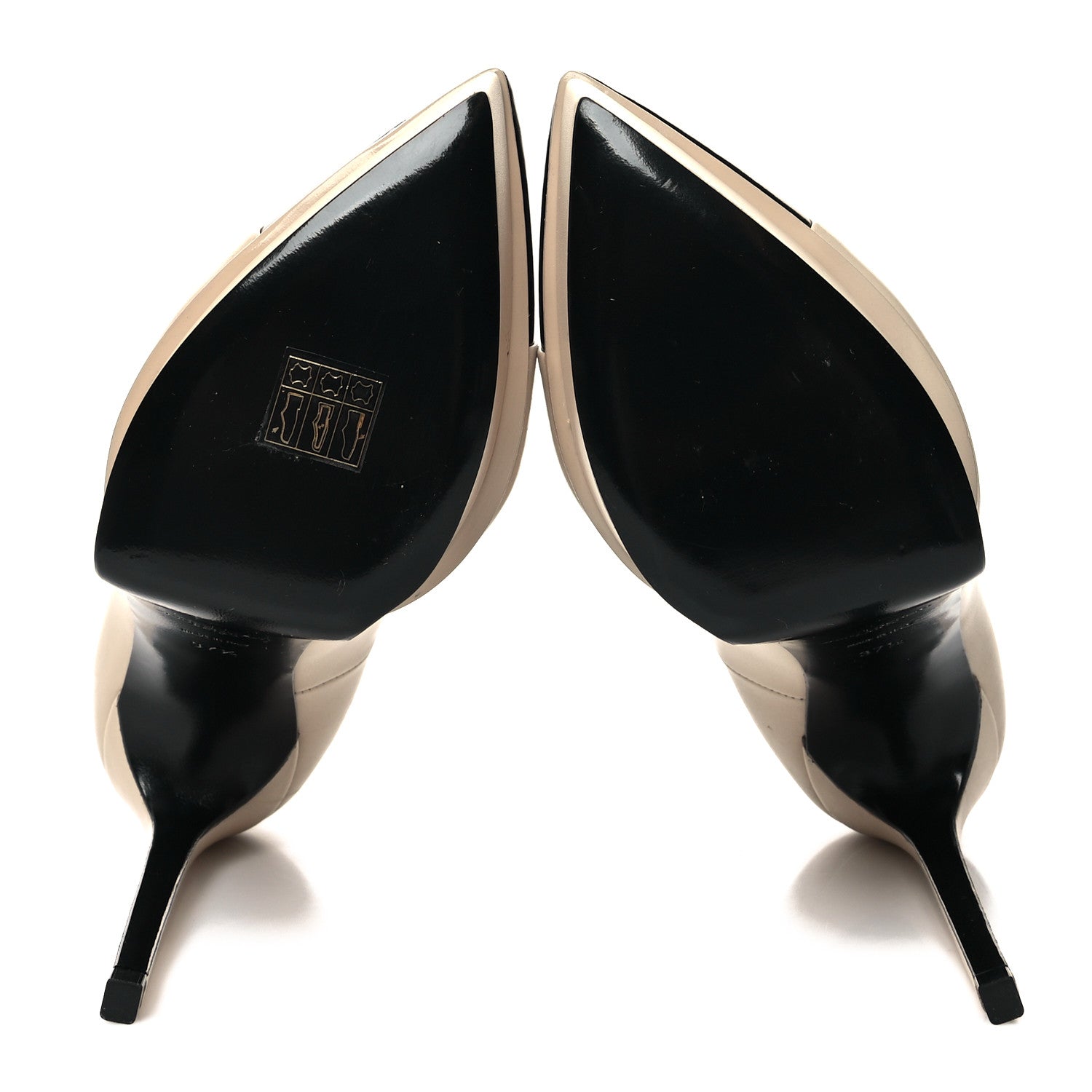 Saint Laurent Calfskin Cap Toe Janis 105 Platform Pumps 37.5 Powder 5 of 12