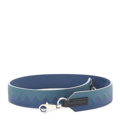 Hermes Epsom 30mm Tressage Au Galop Shoulder Strap Deep Blue Vert Bosphore 1 of 4