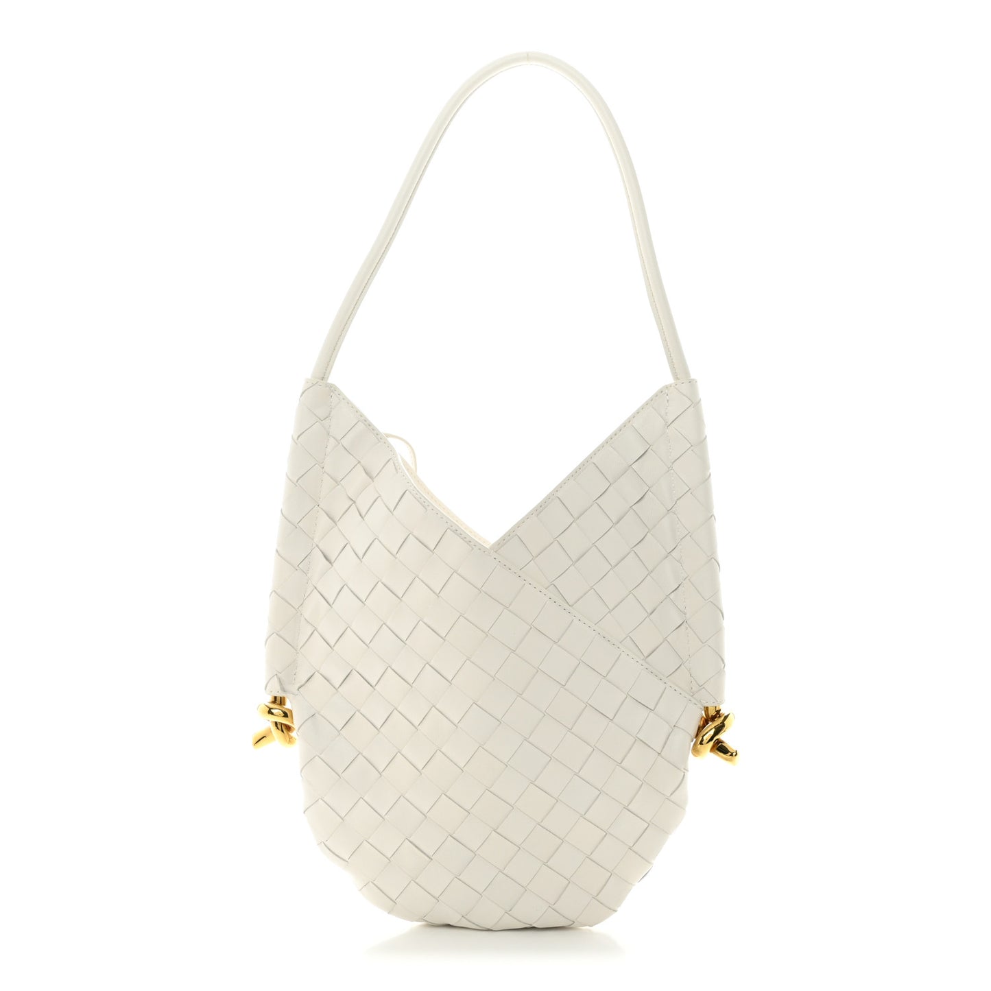Nappa Intrecciato Small Solstice Hobo White