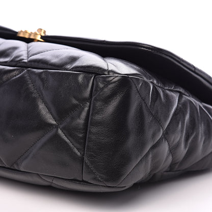 Chanel Goatskin Quilted Maxi 19 Flap Black 9 of 11