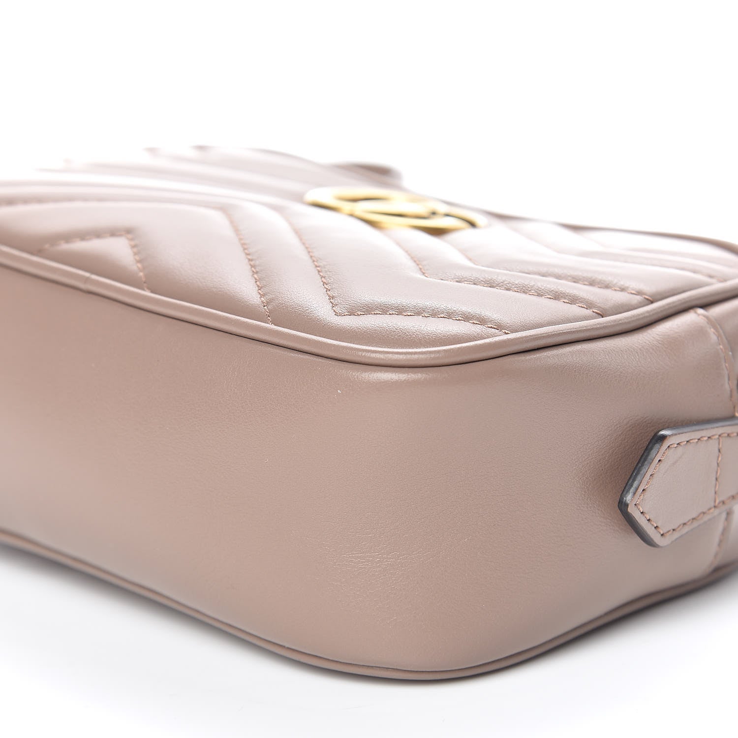 Gucci Calfskin Matelasse Mini GG Marmont Chain Shoulder Bag Nude 9 of 10