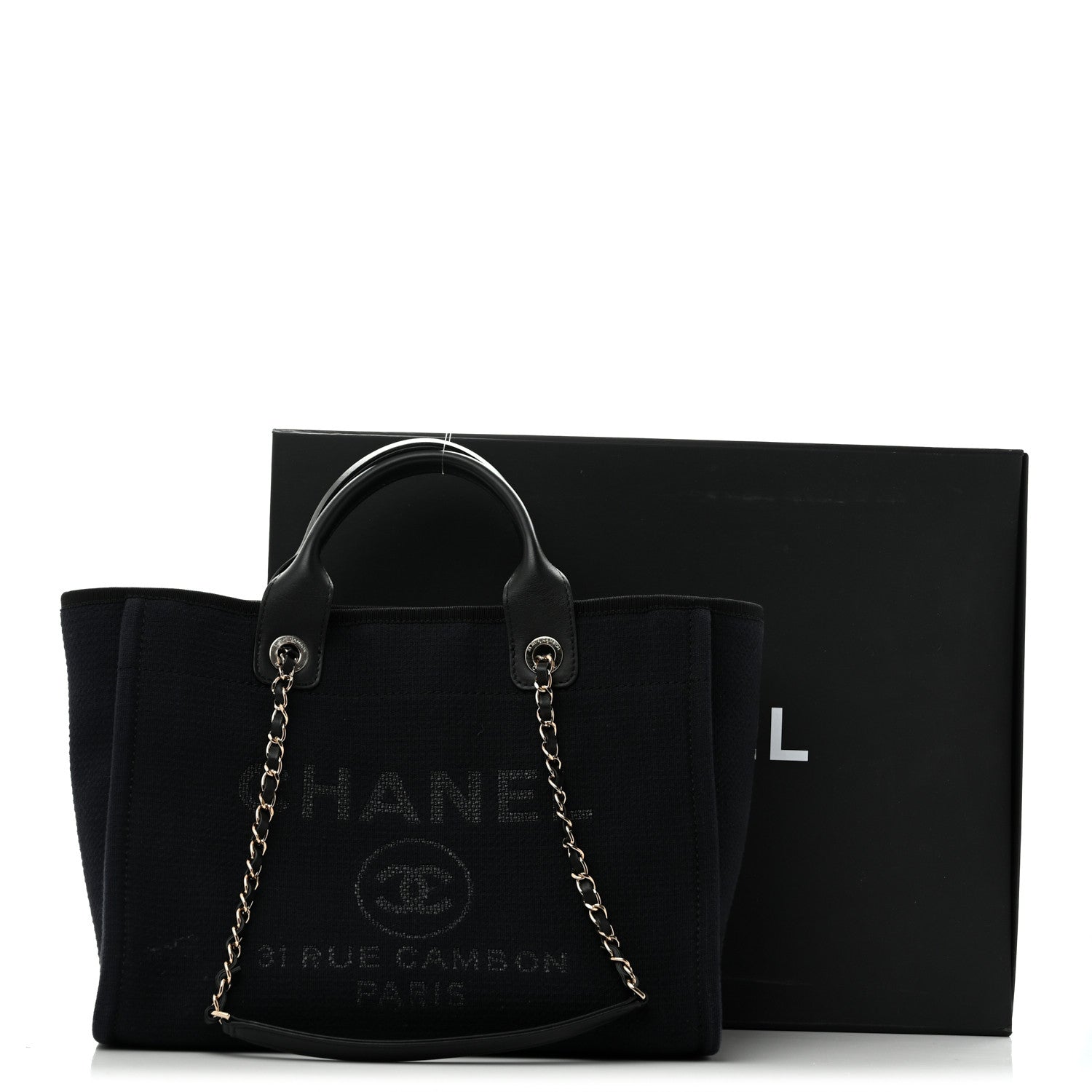 Chanel Mixed Fibers Small Deauville Tote Black 14 of 14