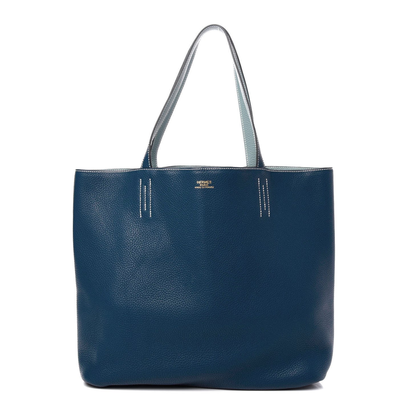 Taurillon Clemence Double Sens 36 Reversible Tote Ciel Bleu Saphir