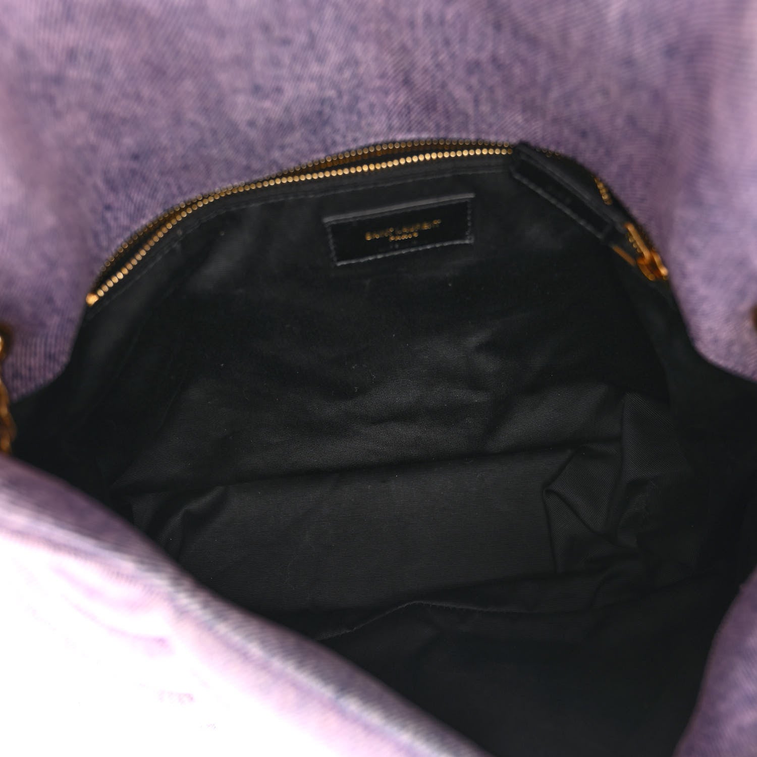 Saint Laurent Denim Quilted Medium Loulou Puffer Monogram Chain Satchel Bleached Lilac 5 of 9