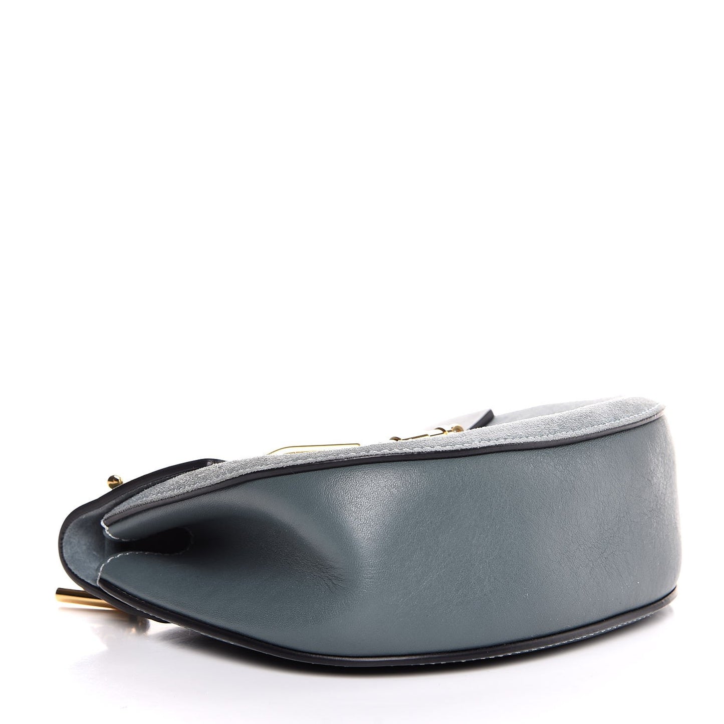 Suede Smooth Calfskin Mini Drew Shoulder Bag Cloudy Blue