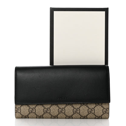 Gucci Calfskin GG Supreme Monogram Continental Wallet Black 9 of 9
