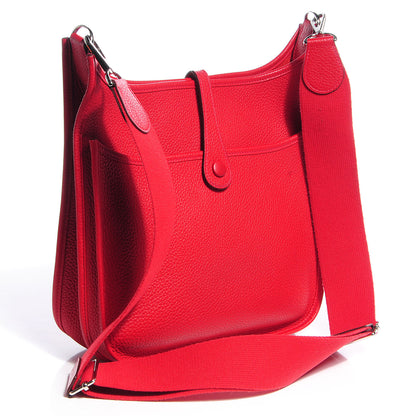Hermes Taurillon Clemence Evelyne III PM Rouge Casaque 3 of 15