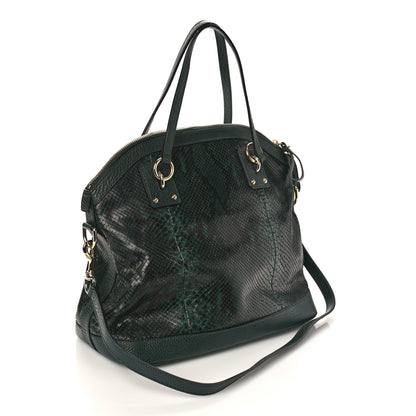 Gucci Snakeskin GG Charm Convertible Dome Satchel Green 3 of 10