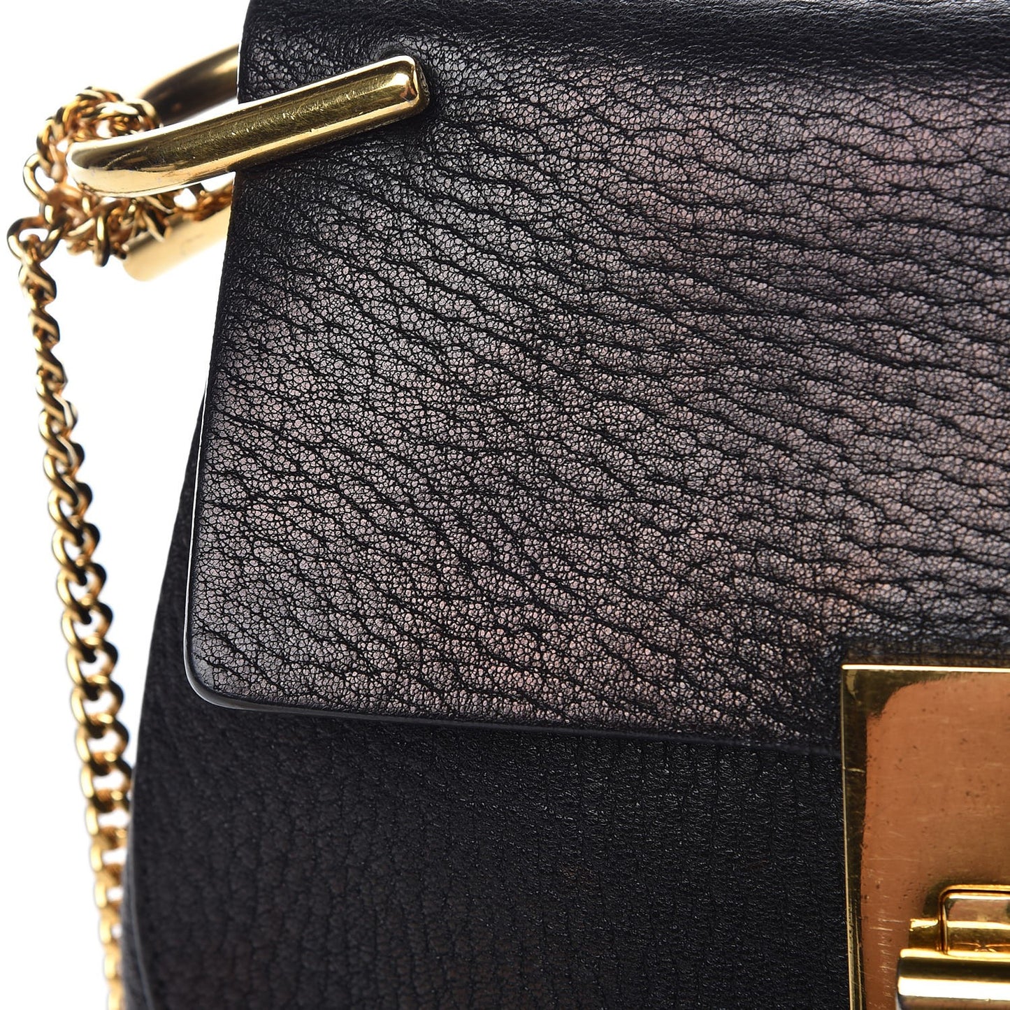 Grained Lambskin Mini Drew Shoulder Bag Black