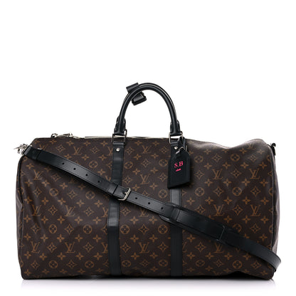 Louis Vuitton Monogram Macassar Keepall Bandouliere 55 2 of 13