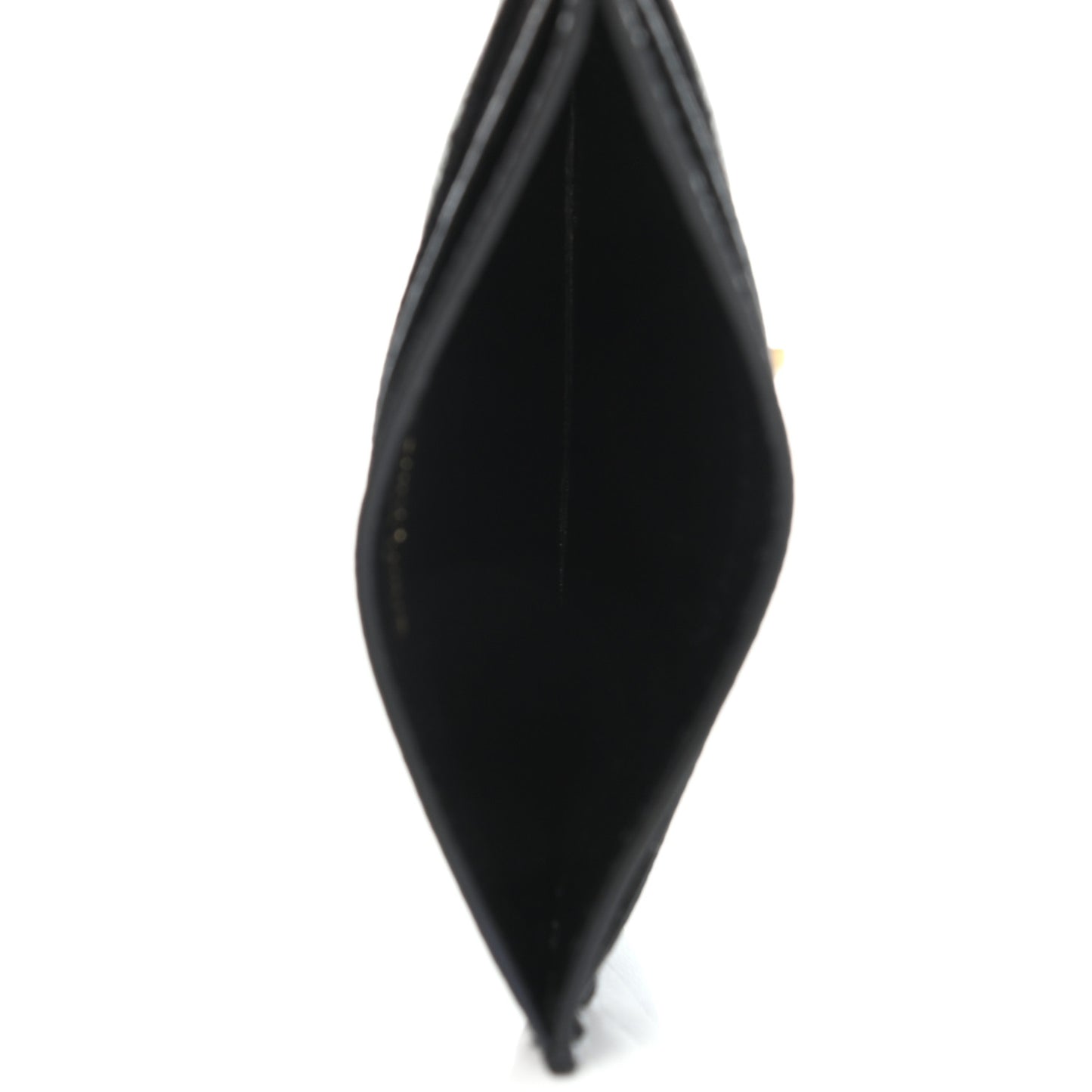 Grain De Poudre Matelasse Chevron Monogram Credit Card Case Black