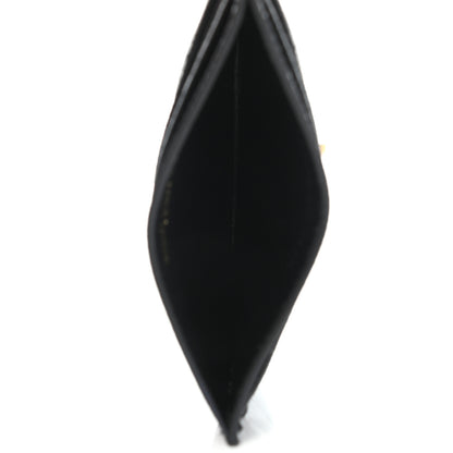 Saint Laurent Grain De Poudre Matelasse Chevron Monogram Credit Card Case Black 5 of 7