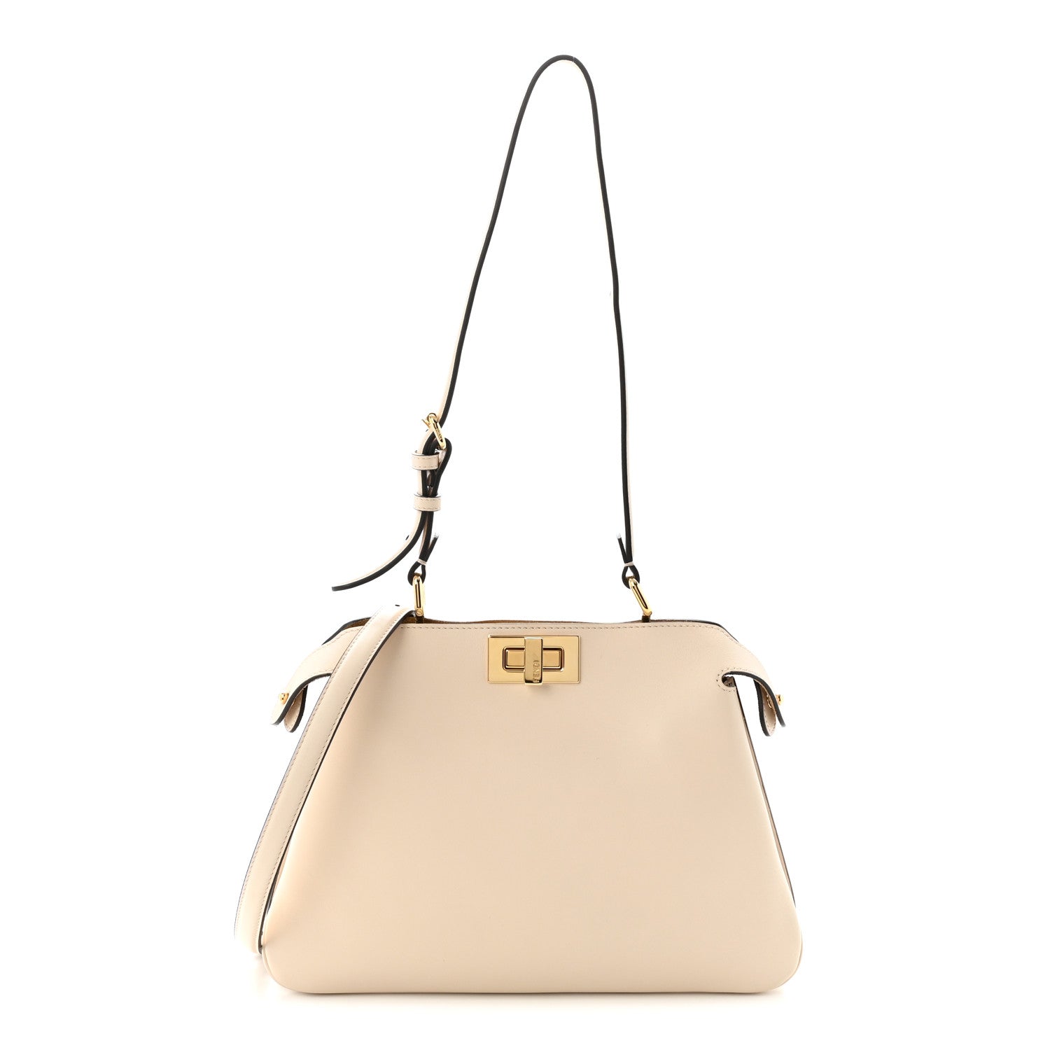 Fendi Vitello Small Soft Peekaboo Satchel Crosta Camelia 1 of 9
