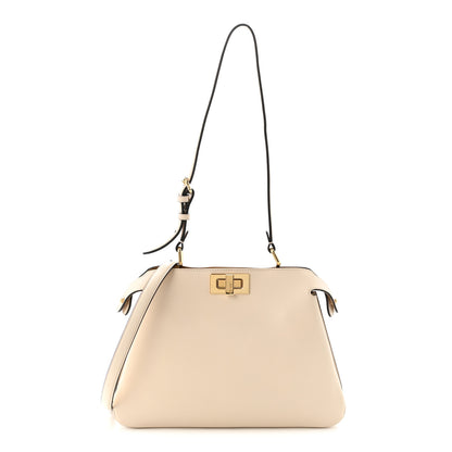 Fendi Vitello Small Soft Peekaboo Satchel Crosta Camelia 1 of 9