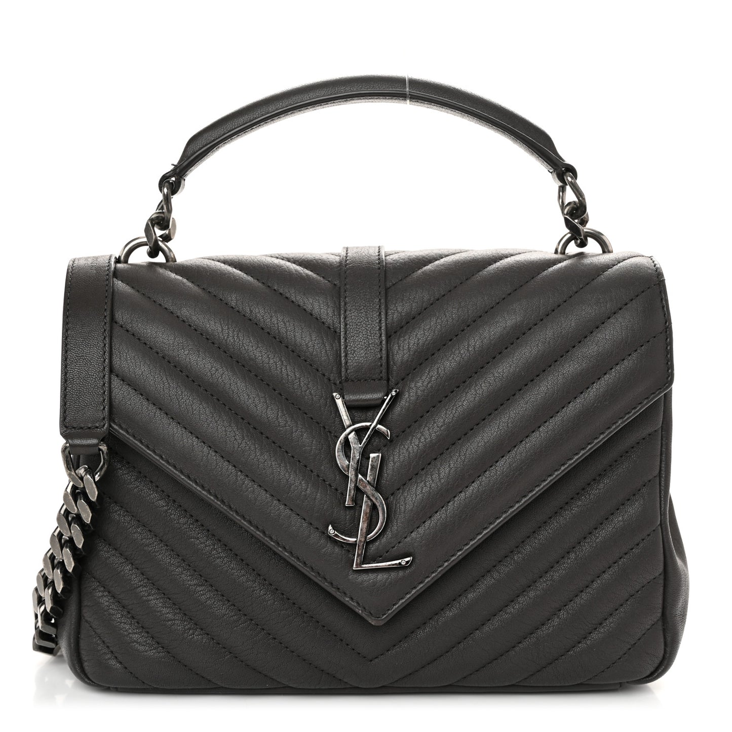 Sheepskin Matelasse Chevron Monogram Medium College Bag