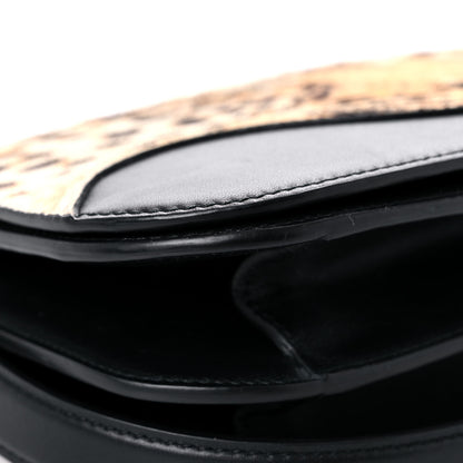 Gucci Calf Hair Leopard Print Shoulder Bag Black 8 of 20