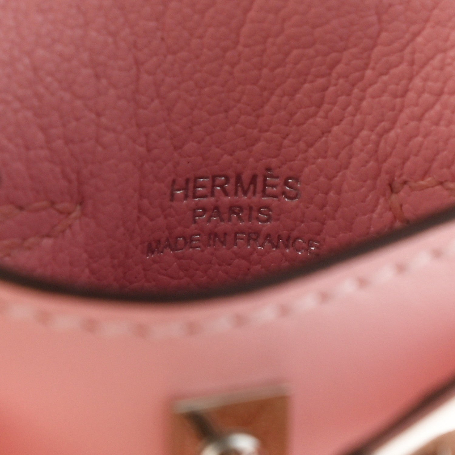 Hermes Tadelakt Mini Kelly Twilly Bag Charm Rose Sakura 4 of 6