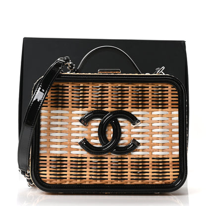 Chanel Raffia Patent Medium CC Filigree Vanity Case Black 10 of 10