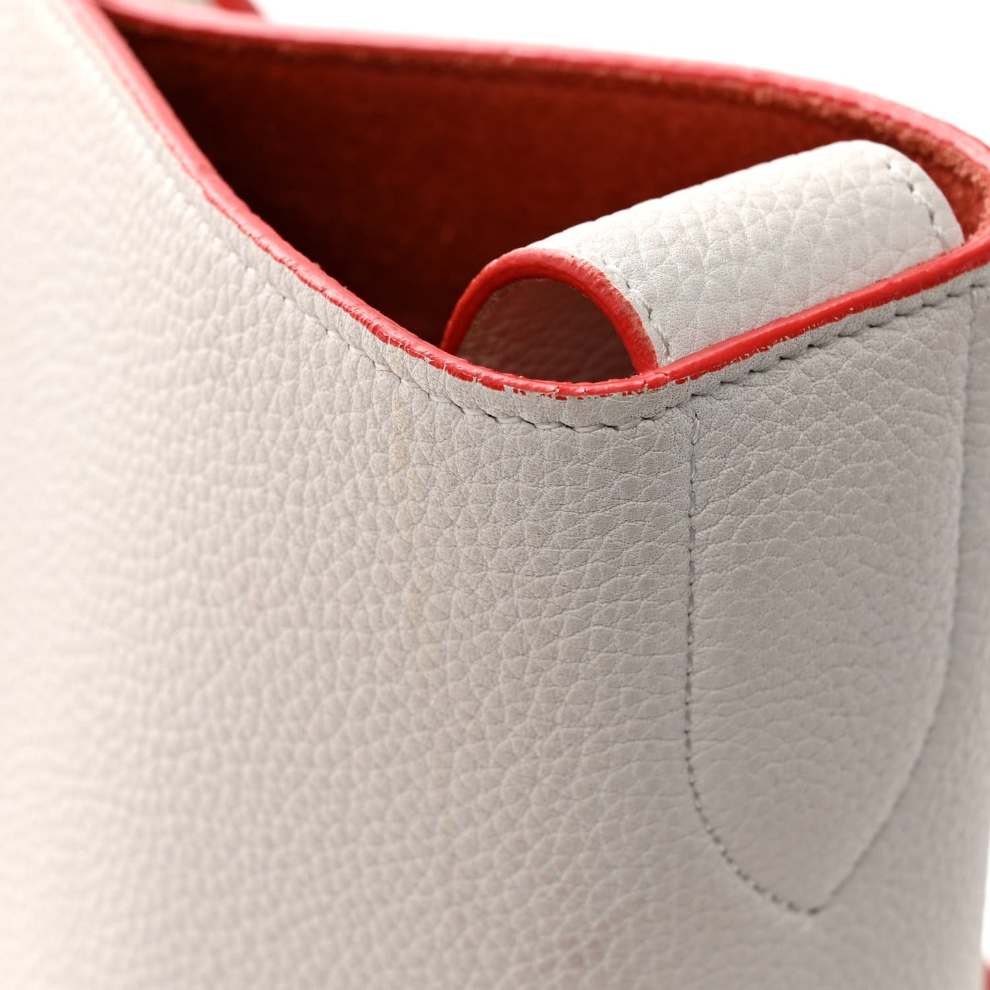 Grained Calfskin Medium Phantom Luggage White