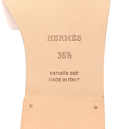 Hermes Epsom Oran Sandals 36.5 Rose Porcelaine 8 of 9