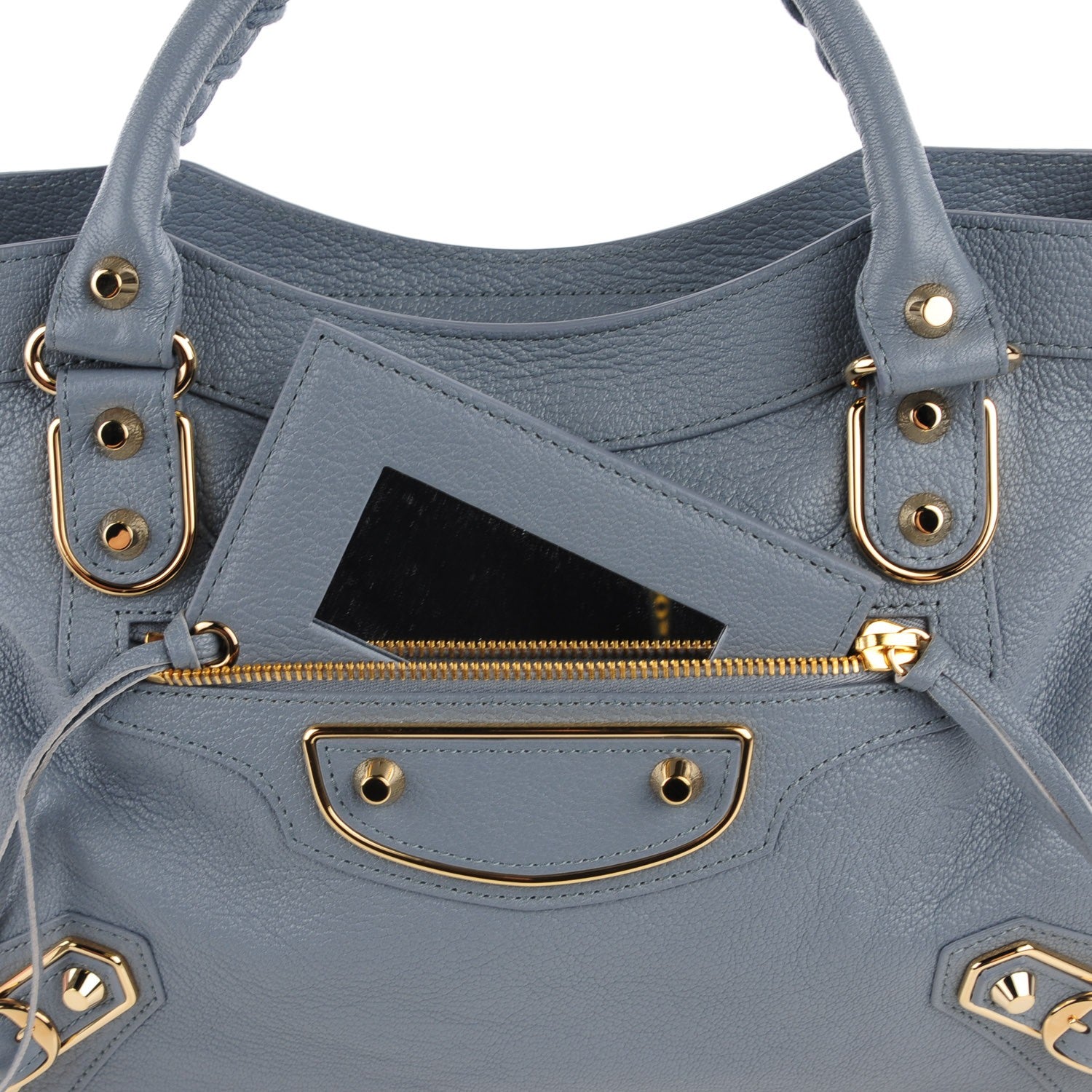 Balenciaga Chevre Gold Metallic Edge Hardware Town Bleu Acier 11 of 14