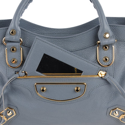 Balenciaga Chevre Gold Metallic Edge Hardware Town Bleu Acier 11 of 14