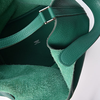 Hermes Taurillon Clemence Picotin Lock 18 PM Vert Vertigo 4 of 9