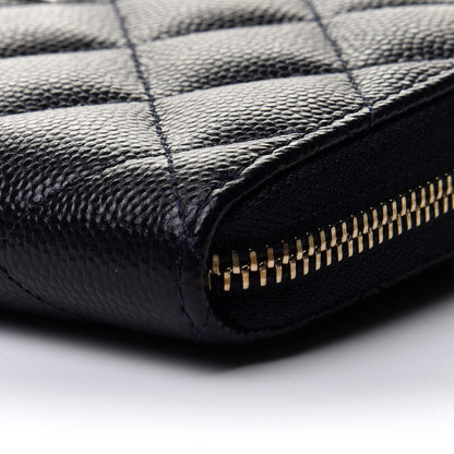 Chanel Caviar Quilted Small Zip Around Wallet Navy 11 of 12